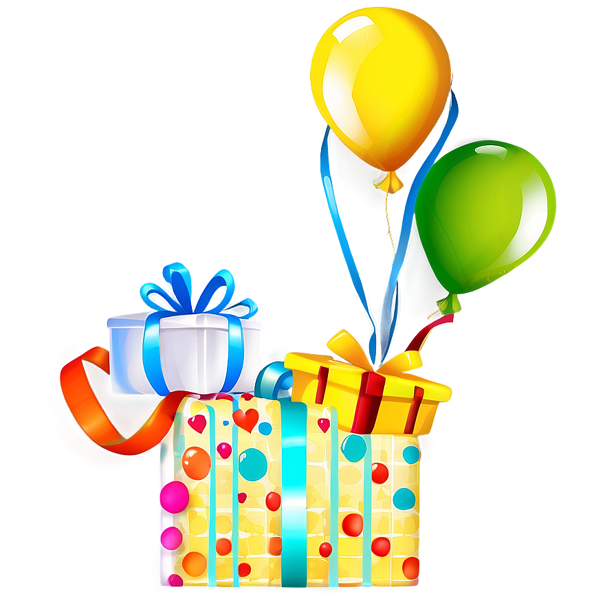 Birthday Balloon And Gifts Png Vpr15