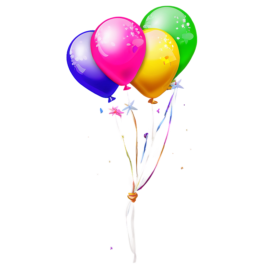 Birthday Balloon With Stars Png Tju