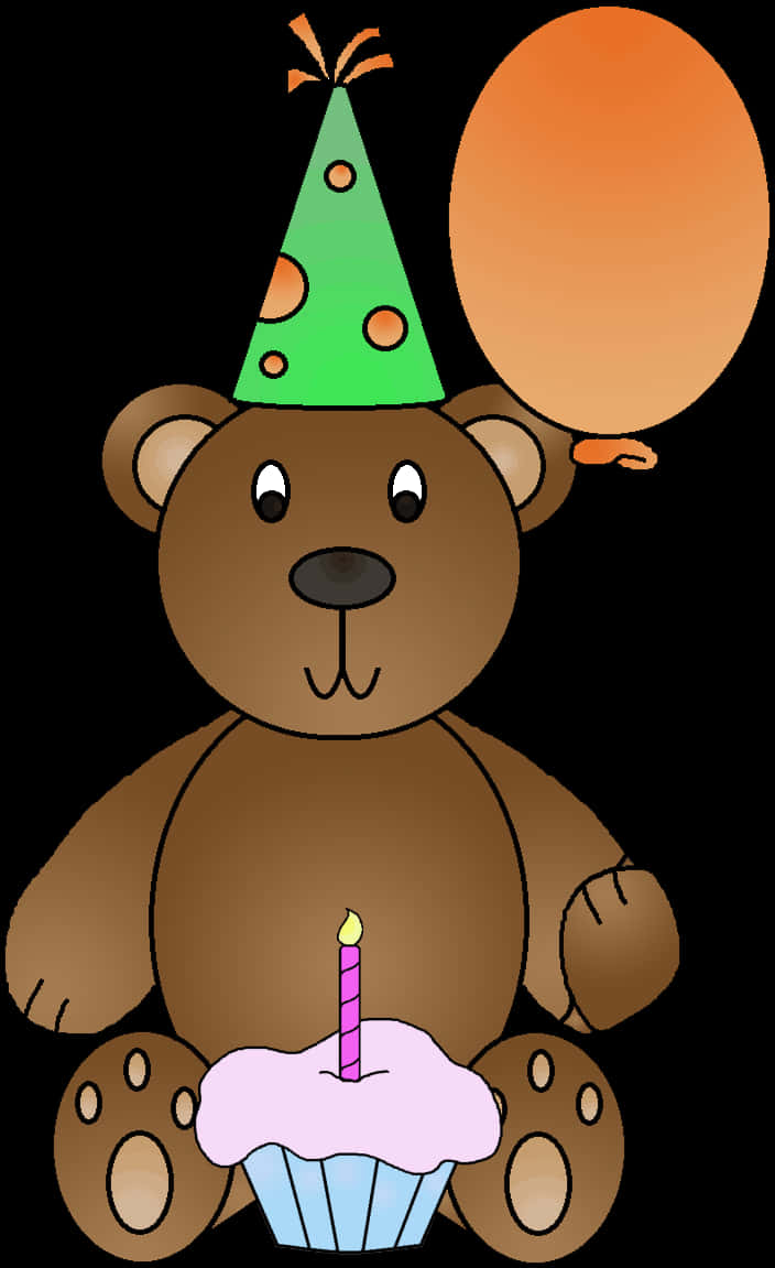 Birthday Celebration Teddy Bear With Cupcake