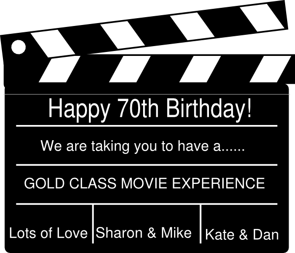 Birthday Gift Clapperboard Movie Experience