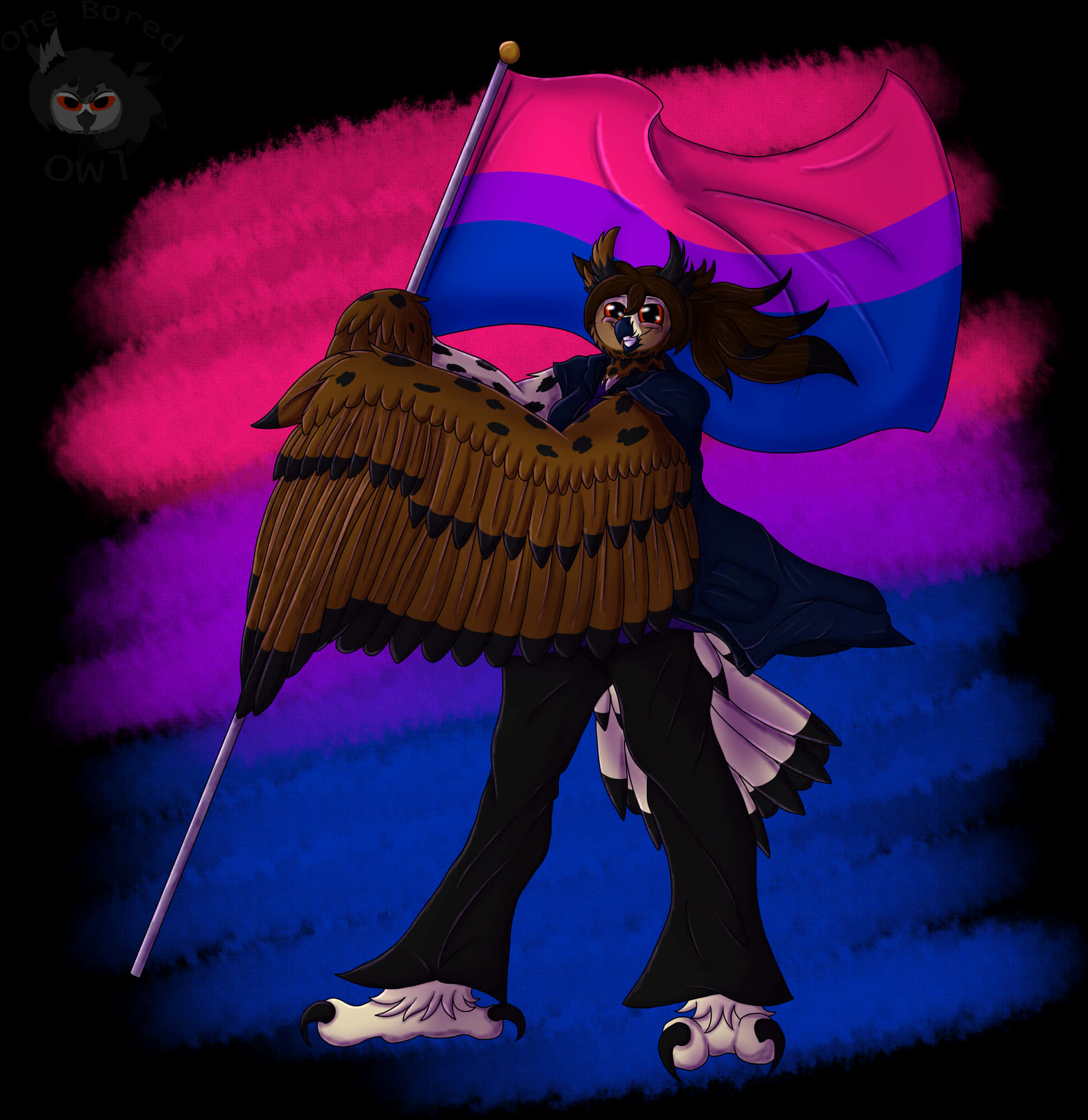 Bisexual Flag Anime Characterwith Wings