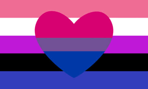 Bisexual Flag Heart Graphic