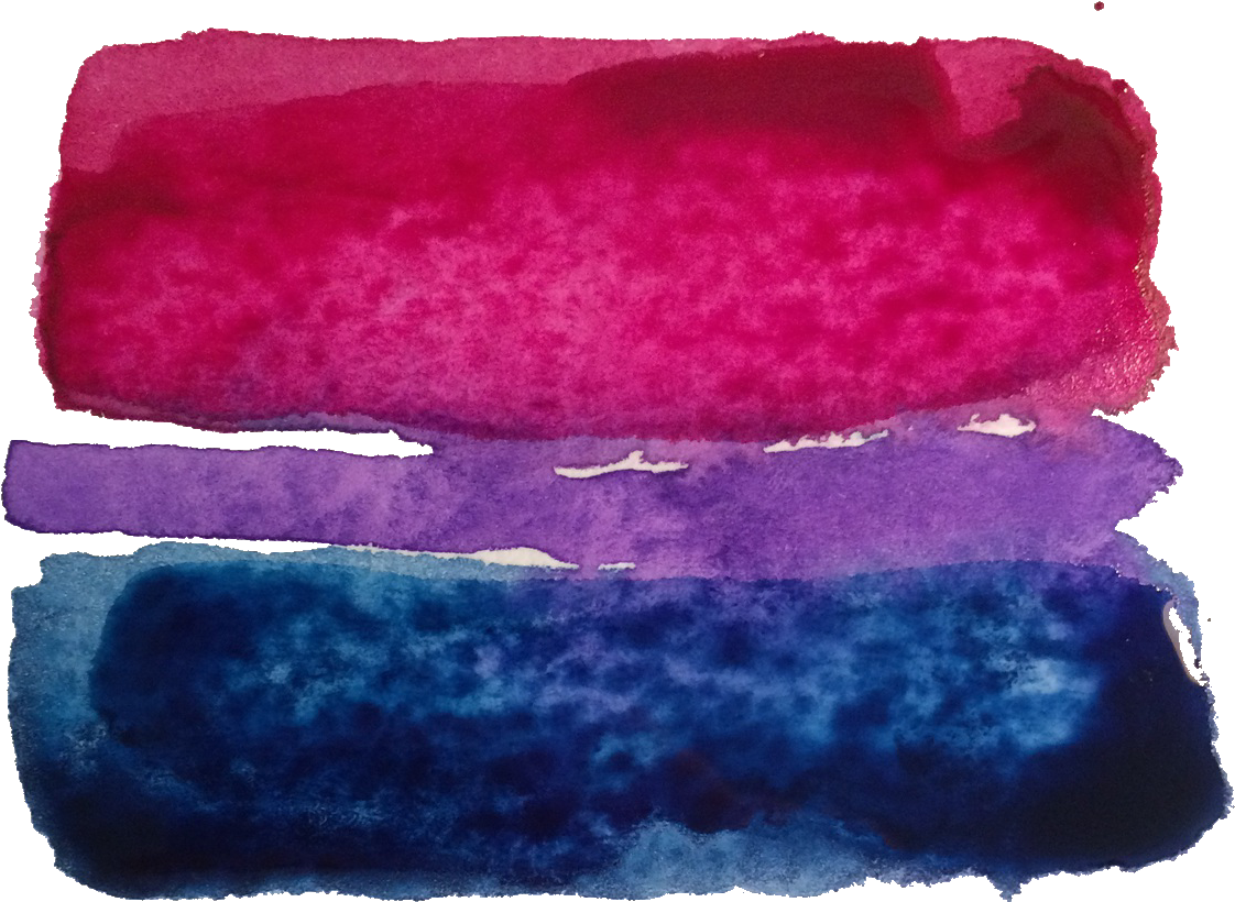 Bisexual Pride Flag Watercolor