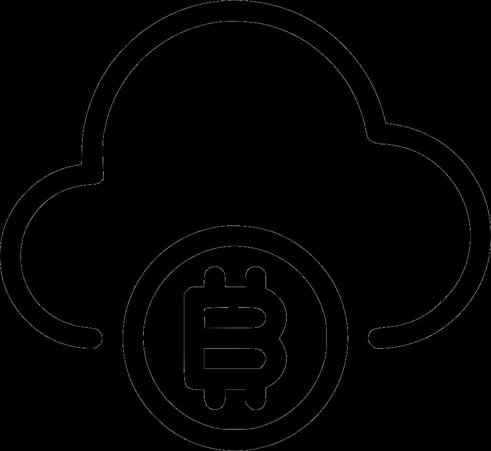 Bitcoin Cloud Icon Black