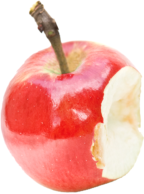 Bitten Red Apple Isolated