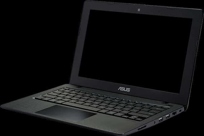 Black A S U S Laptop Isolated