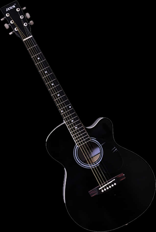 Black Acoustic Guitaron Dark Background.jpg