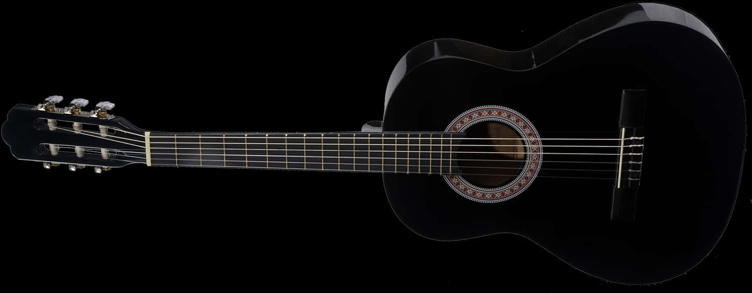 Black Acoustic Guitaron Dark Background