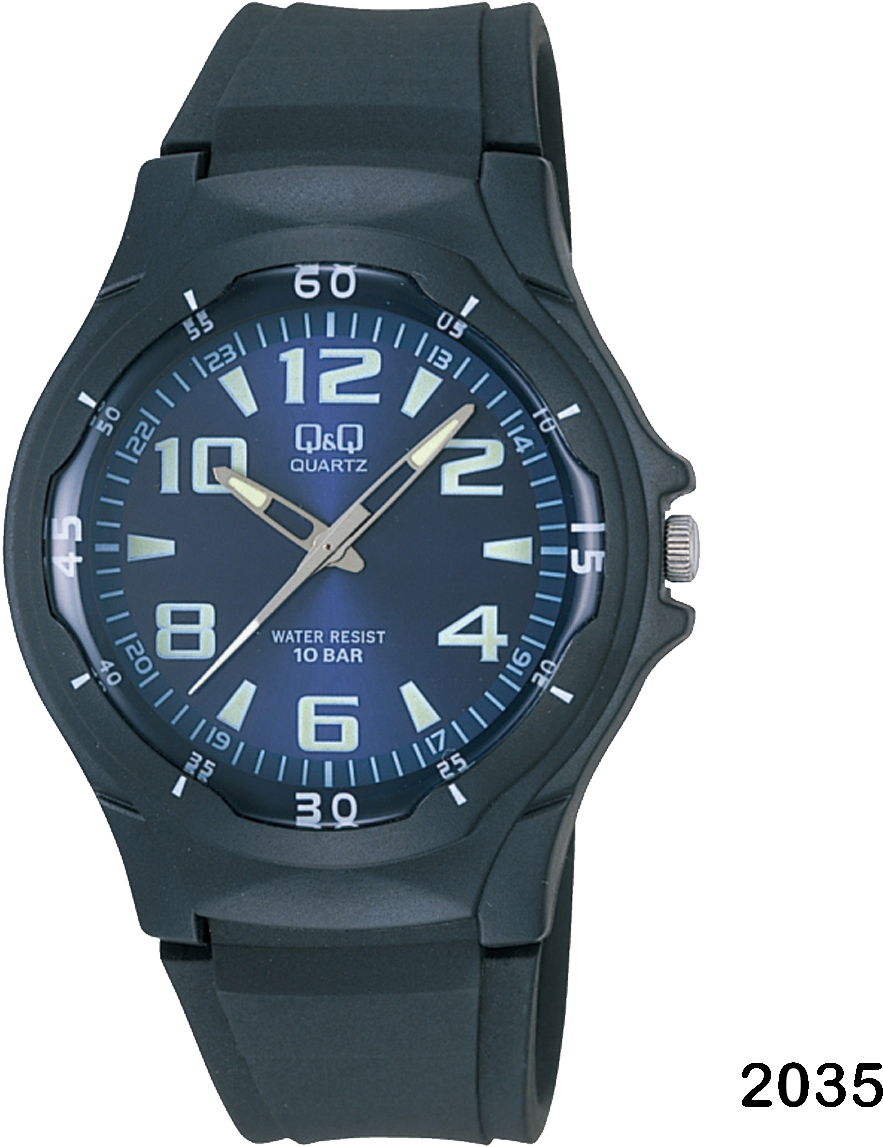 Black Analog Wristwatch10 Bar Water Resist