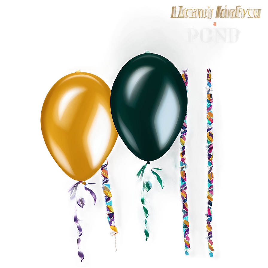 Black And Gold Birthday Balloons Png Weq