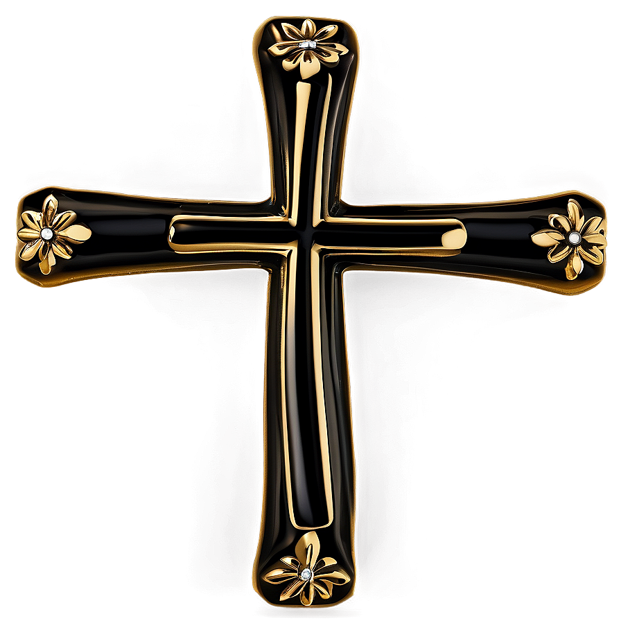 Black And Gold Cross Png Fty