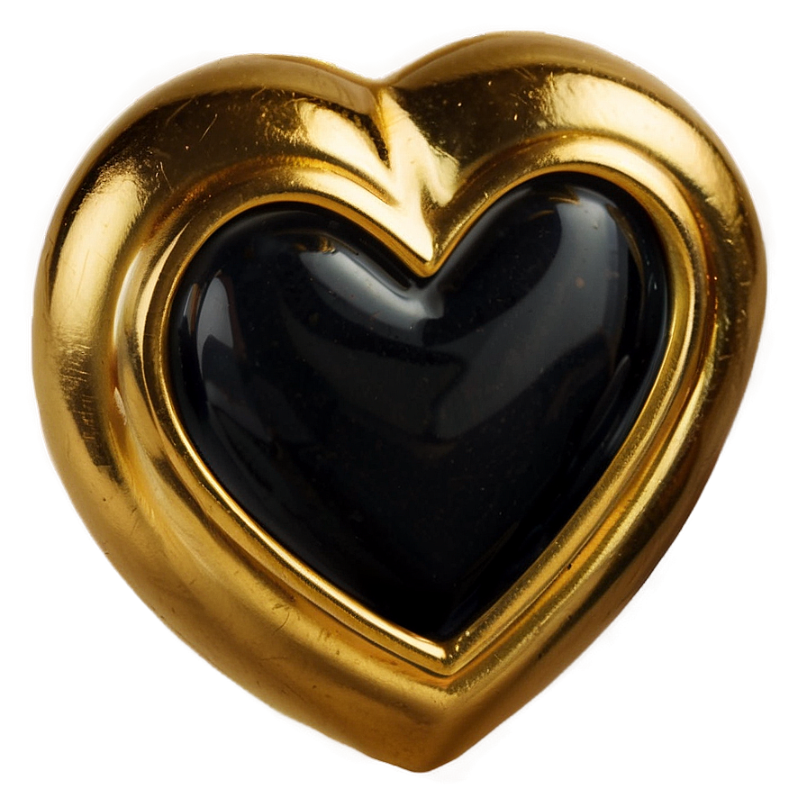 Black And Gold Heart Png 19