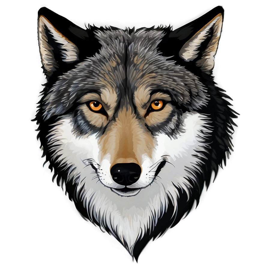 Black And White Alpha Wolf Png 06292024