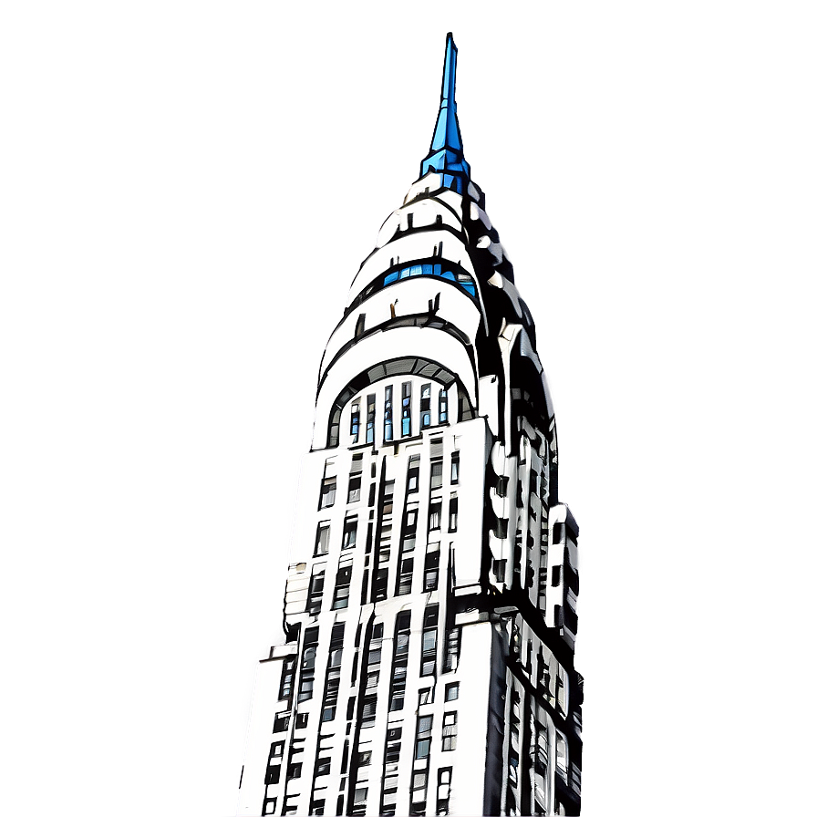 Black And White Chrysler Building Png Plr10