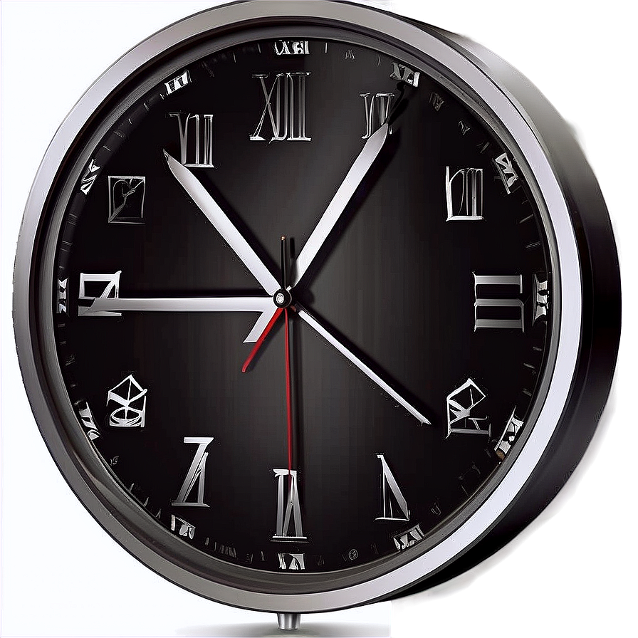 Black And White Clock Clipart Png Ded56