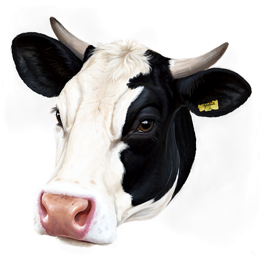 Black And White Cow Head Png 06212024