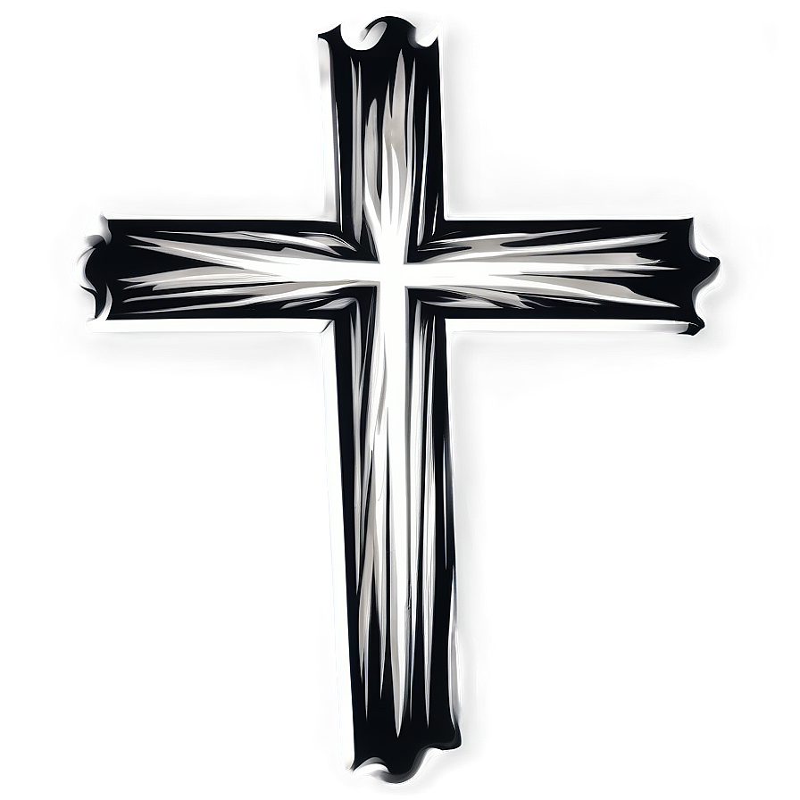 Black And White Cross Outline Png Dwg