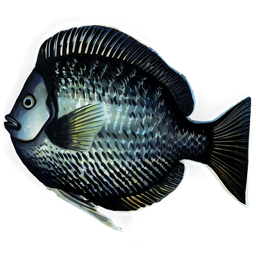 Black And White Fish Transparent Png 05262024