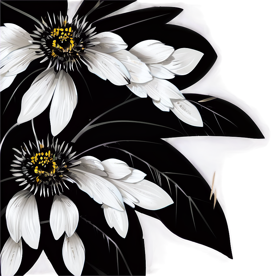 Black And White Floral Bouquet Png 44