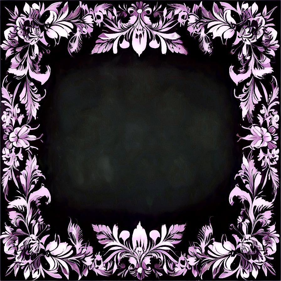 Black And White Floral Frames Png 06282024