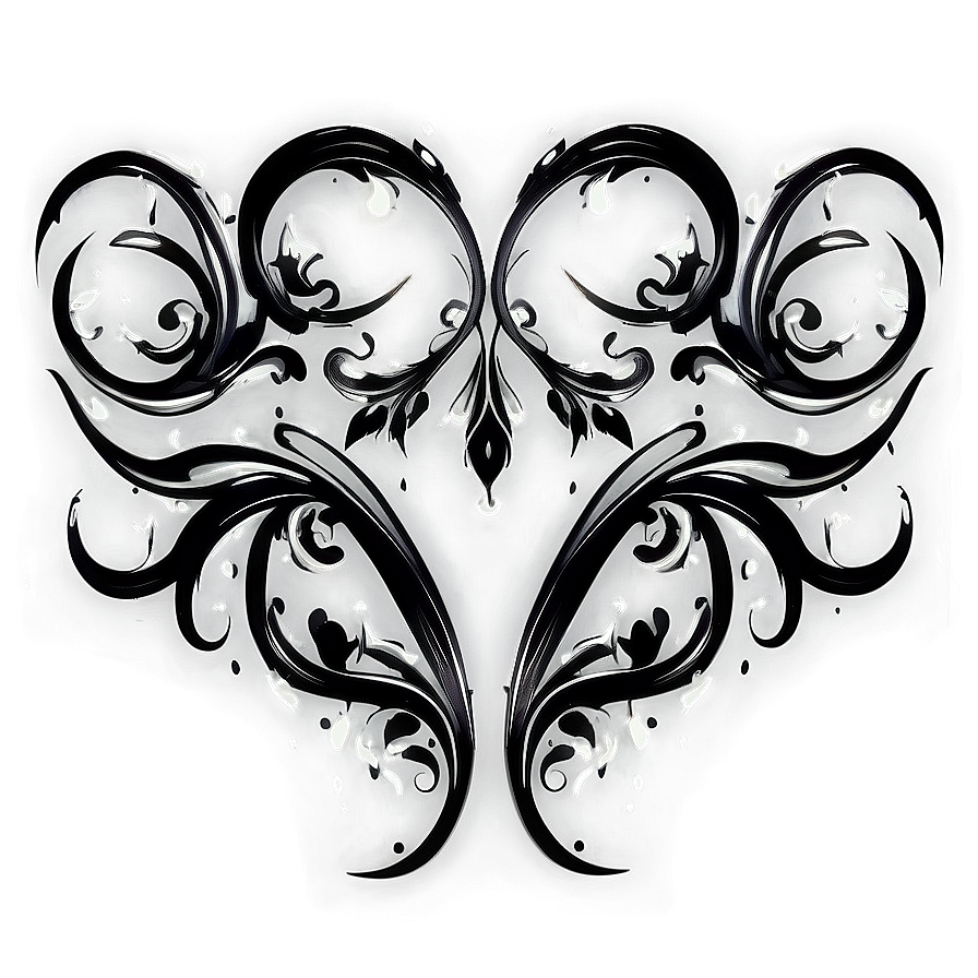 Black And White Flourish Png 4