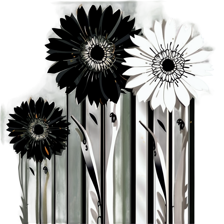 Black And White Flower Clipart Png Gsn84