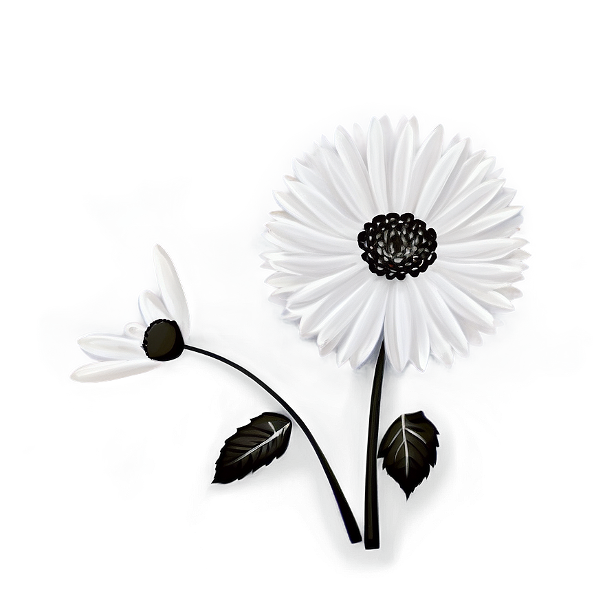 Black And White Flower Drawing Png Tng