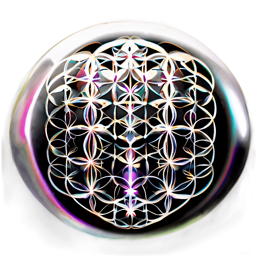 Black And White Flower Of Life Png 20