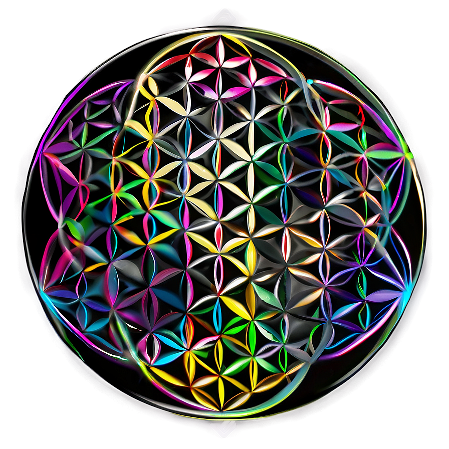 Black And White Flower Of Life Png 84