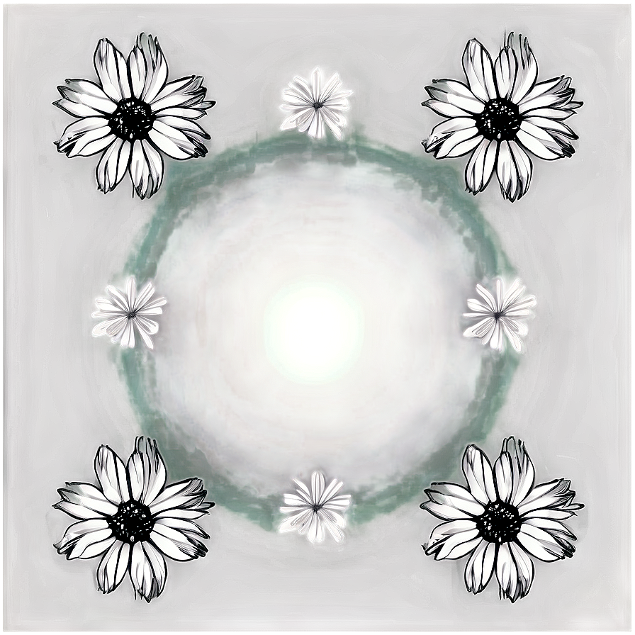 Black And White Flower Pattern Png 05252024