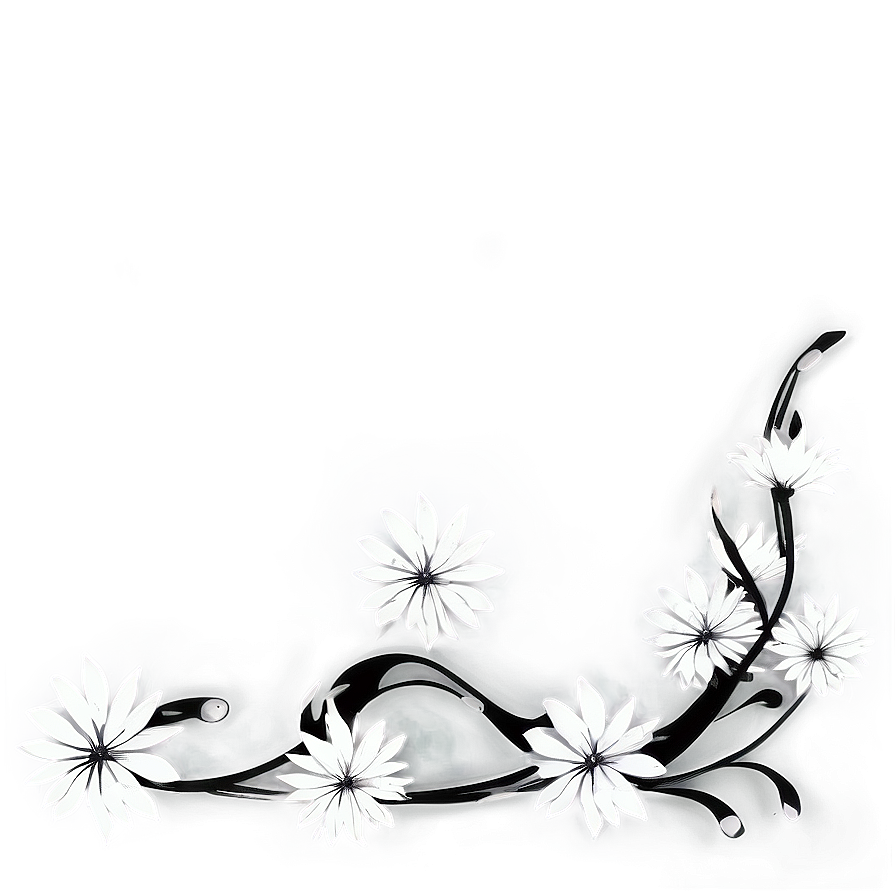 Black And White Flower Pattern Png 05252024
