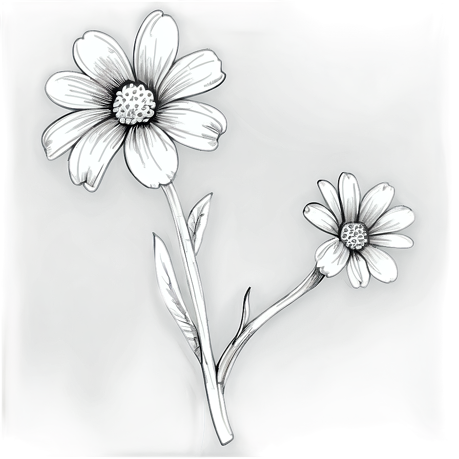 Black And White Flower Sketch Png Api53