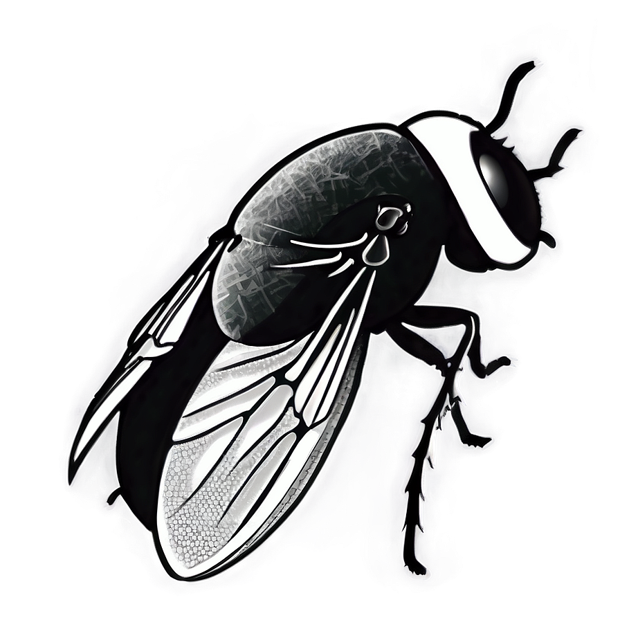 Black And White Fly Drawing Png Htp81