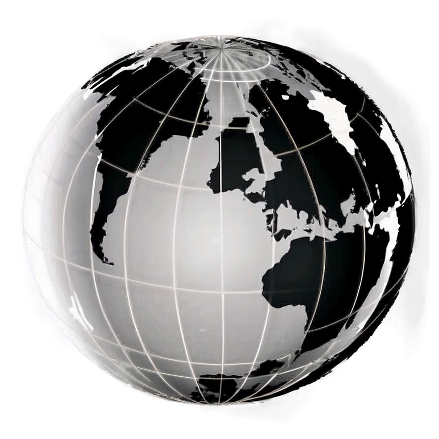 Black And White Globe Clipart Png 59