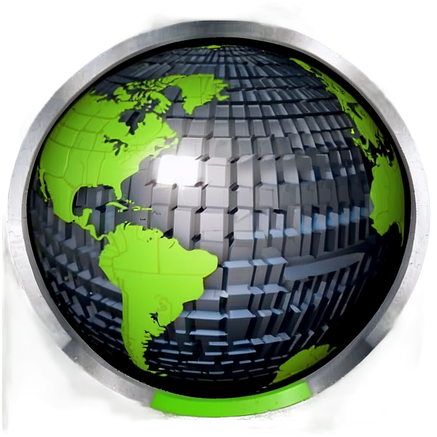 Black And White Globe Flat Design Png 29