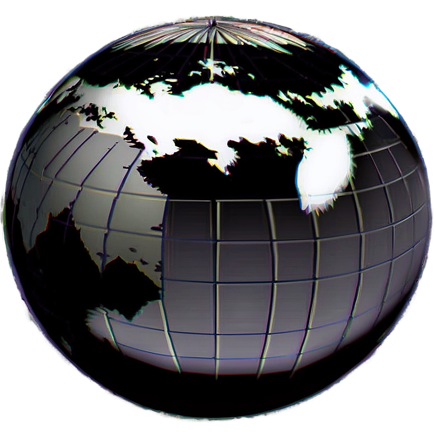 Black And White Globe Flat Design Png Moq9