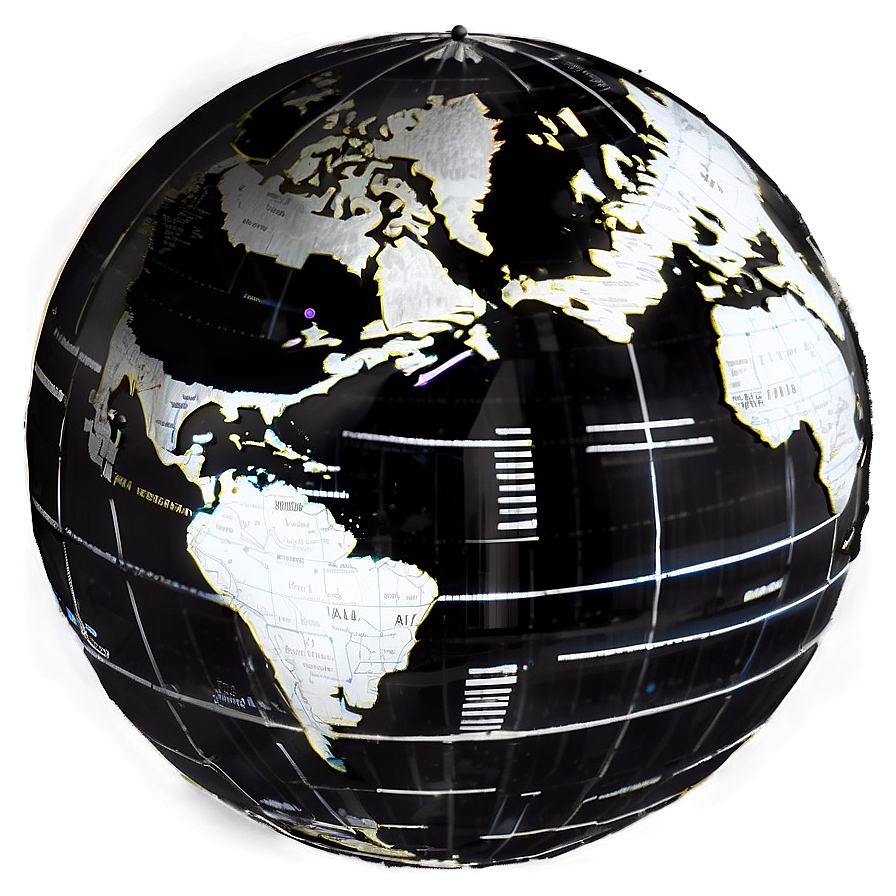 Black And White Globe For Geography Png Qev32