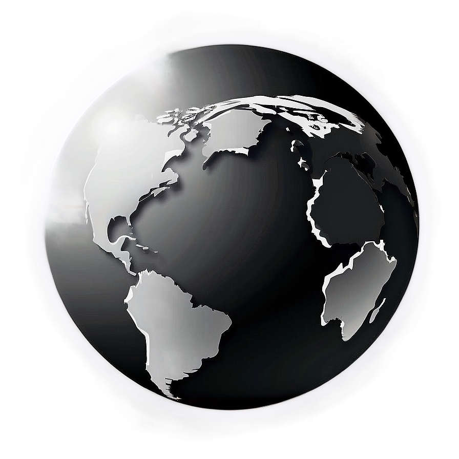 Black And White Globe For Logo Png Lmt