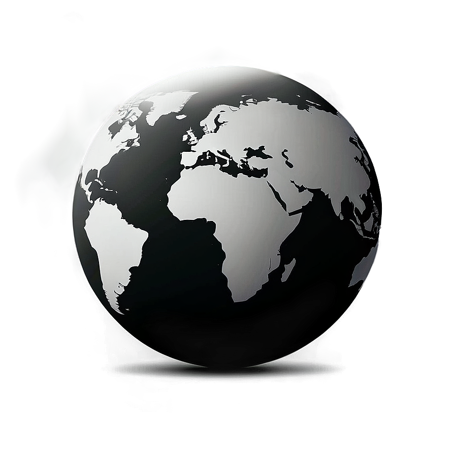 Black And White Globe For Science Png 36