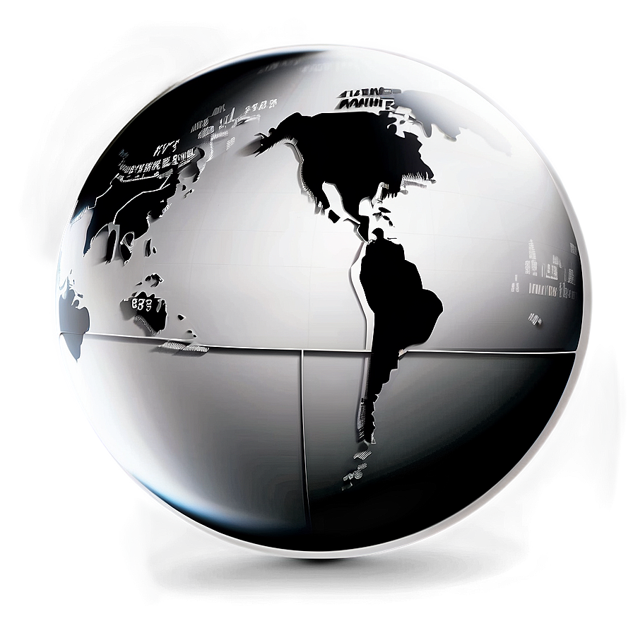 Black And White Globe Icon Png 55