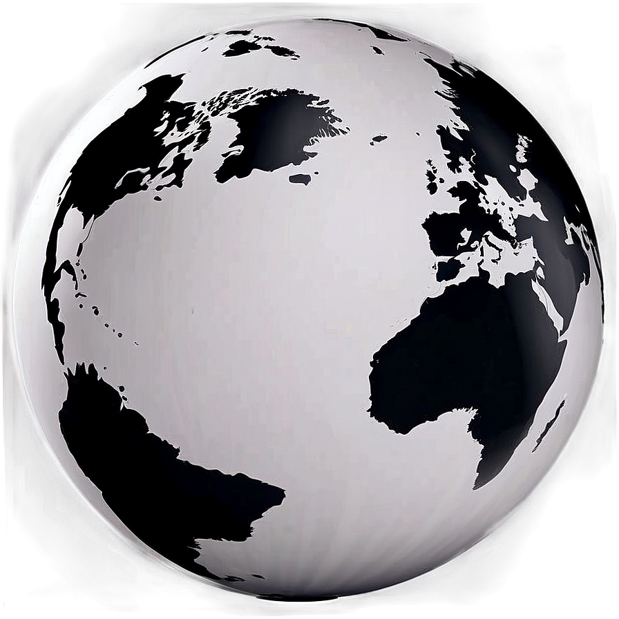 Black And White Globe In High Resolution Png 13