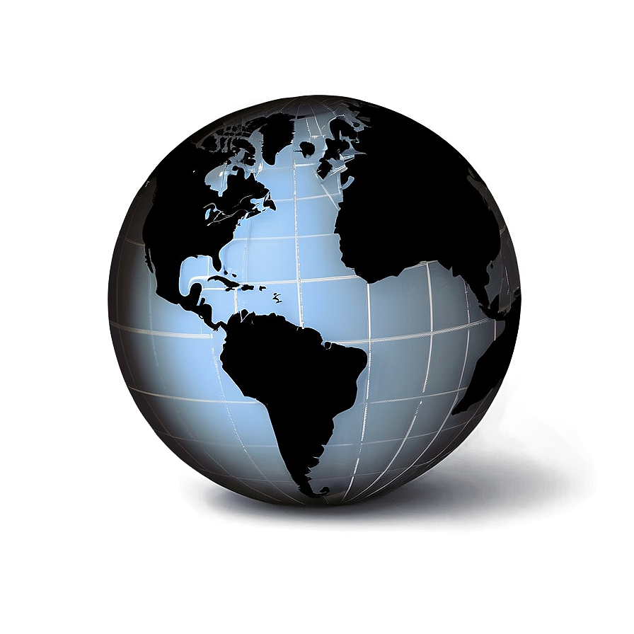 Black And White Globe Silhouette Png 06282024