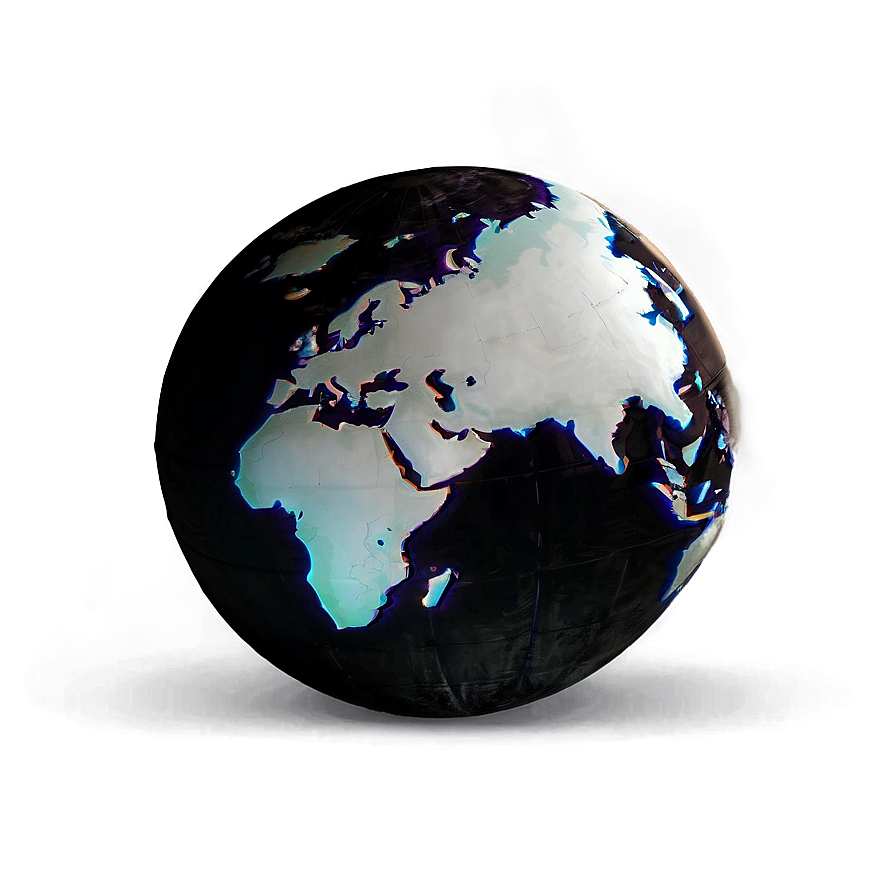 Black And White Globe With Shadows Png Hkg80