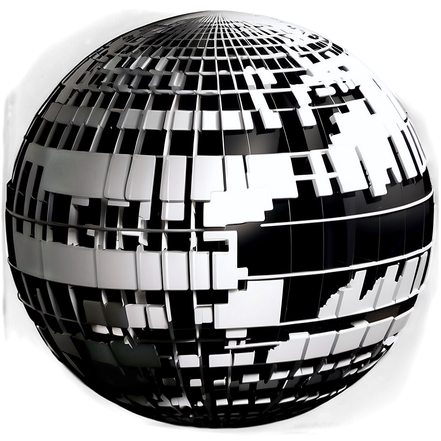 Black And White Globe With Shadows Png Ikj