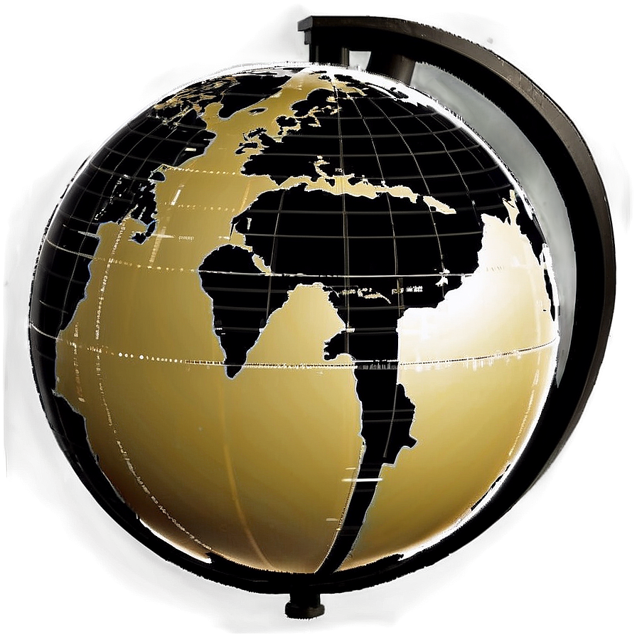 Black And White Globe With Stand Png Jwv36