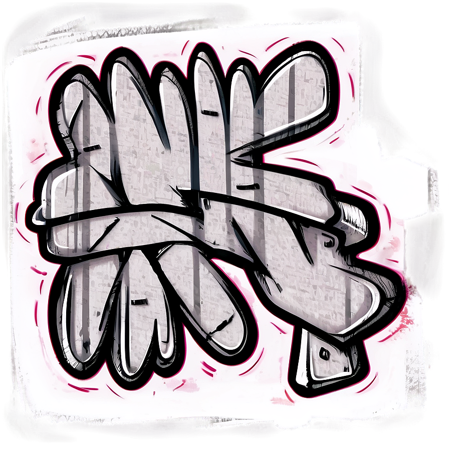 Black And White Graffiti Png 05032024