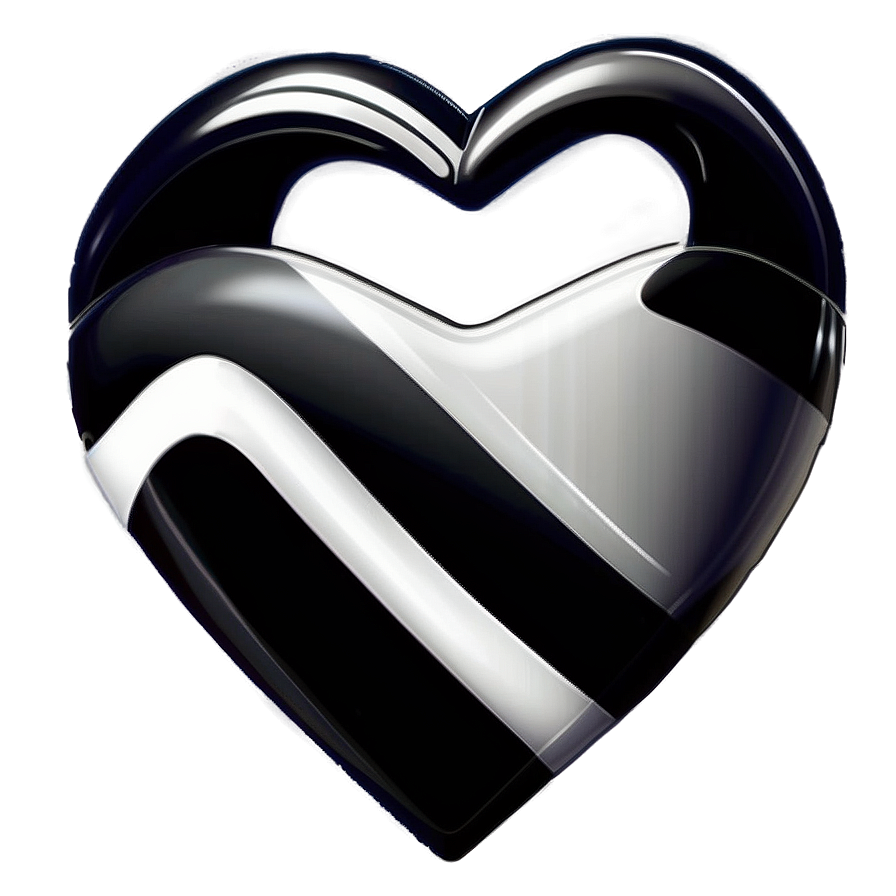 Black And White Heart Clipart Png And