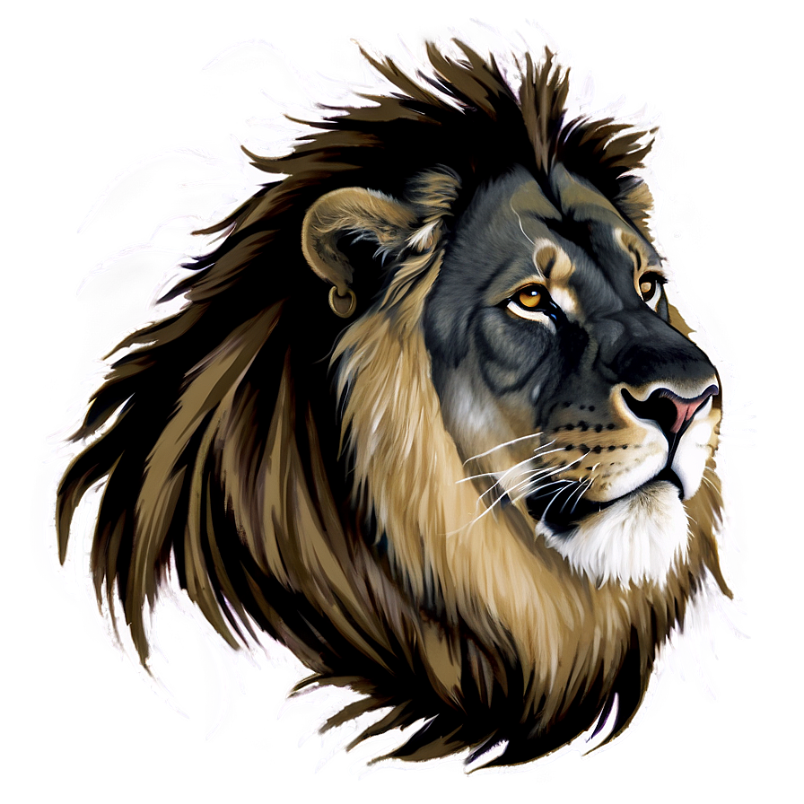 Black And White Lion Png 05032024