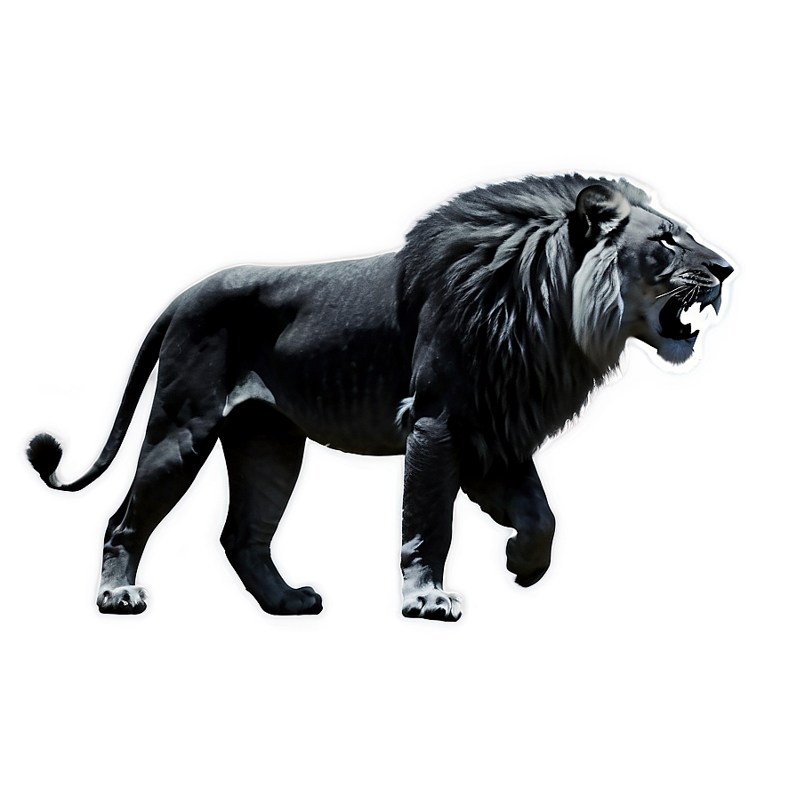 Black And White Lion Png Qer77