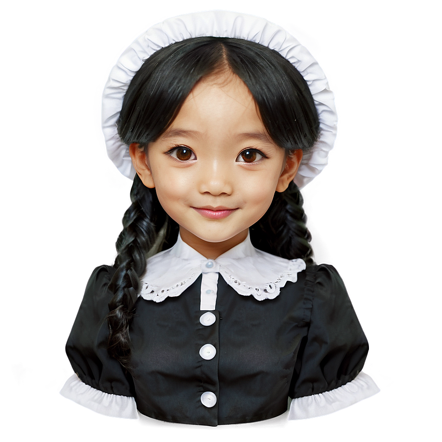 Black And White Maid Hat Png 36